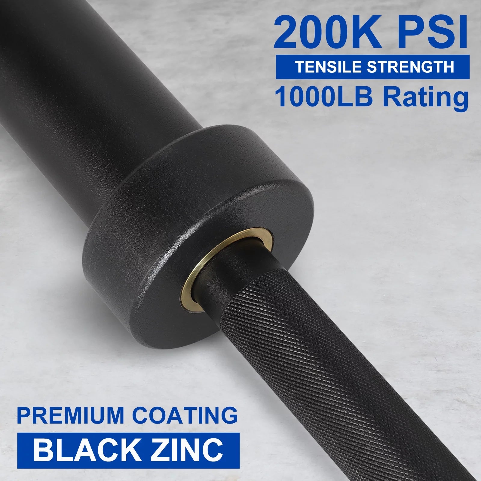 20KG Olympic Weightlifting Bar Rated 1500Lbs Black Zinc